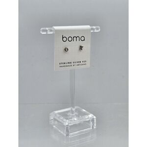 Boma Sterling Silver Noughts & Crosses Hugs & Kisses X & O Stud Earrings
